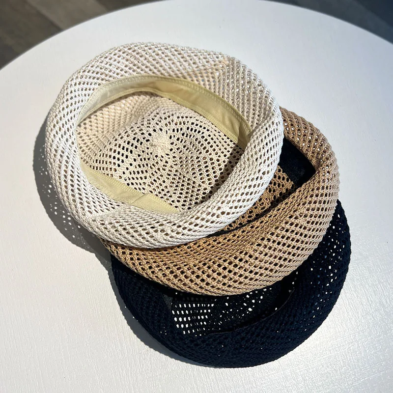 New Ins Popular Summer Cool Hollow Solid Beret Hat For Wome Fashion Cap Spring Top Quality Girls Boina Outdoor Party Gift