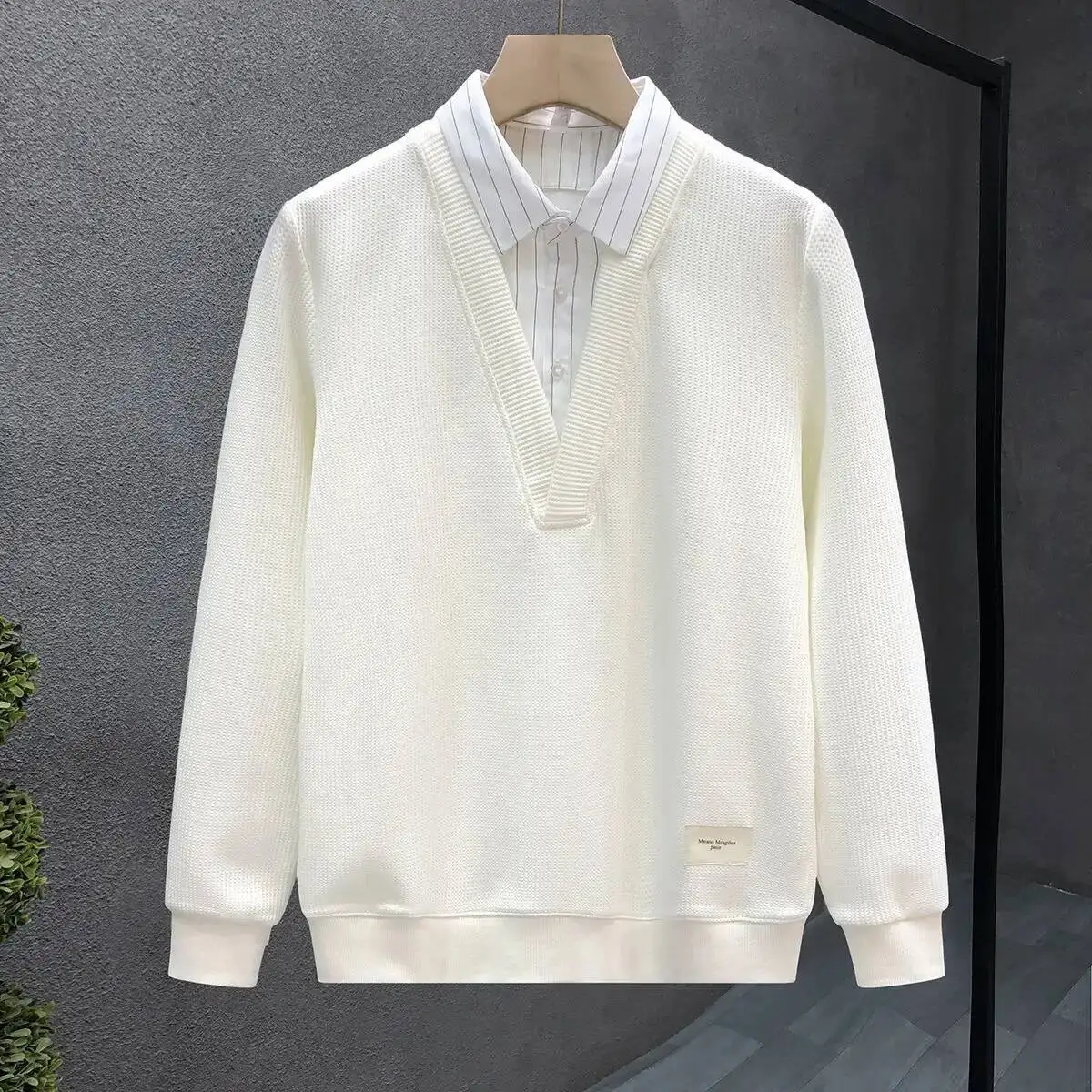 

Casual Round Neck Hoodie Style Heavyweight Versatile Men's Top For Younger Looking Spring Autumn New Arrival