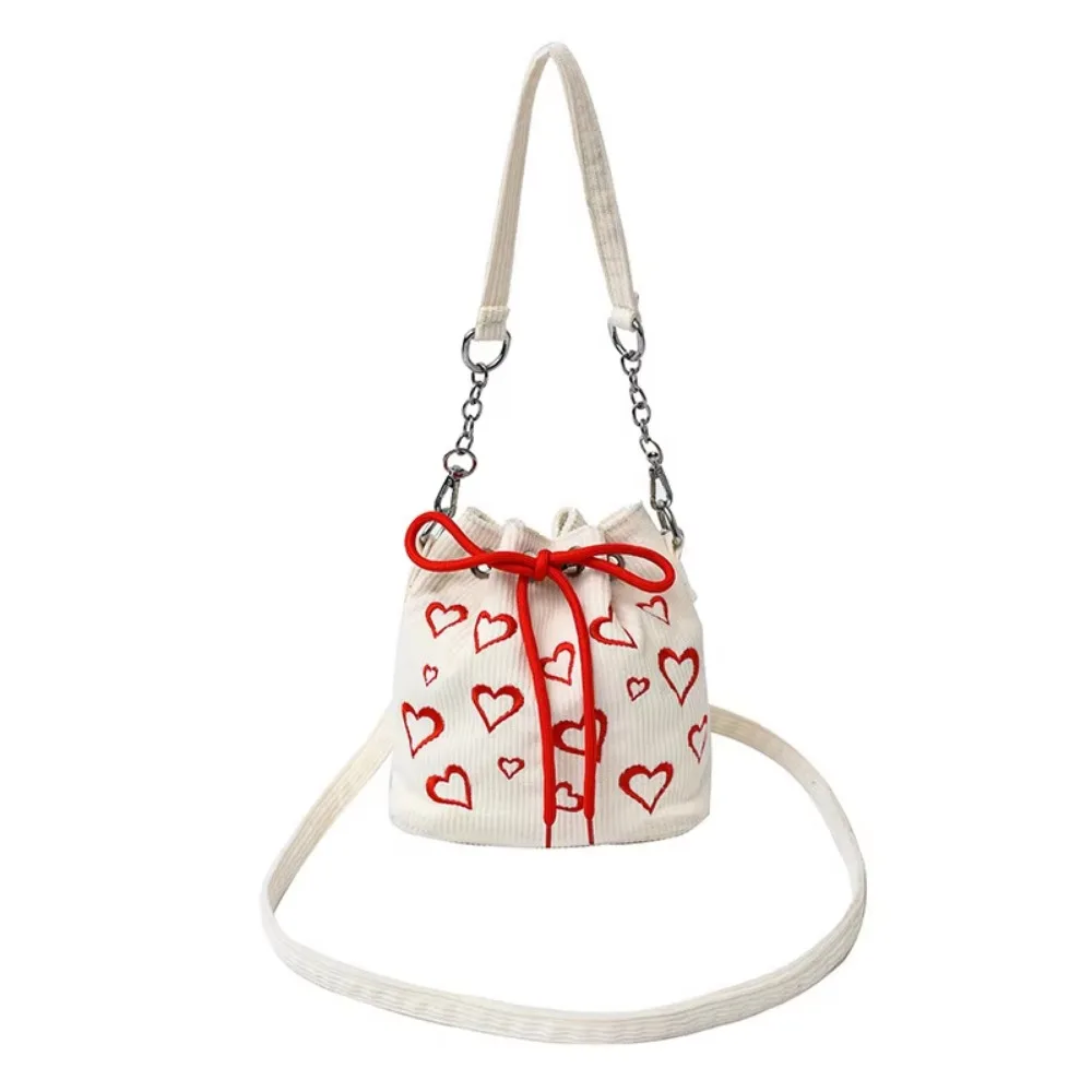 

INS Вельветовые сумки-ведра Плиссированная сумка через плечо большой вместимости на шнурке с ручками Регулируемые ремни