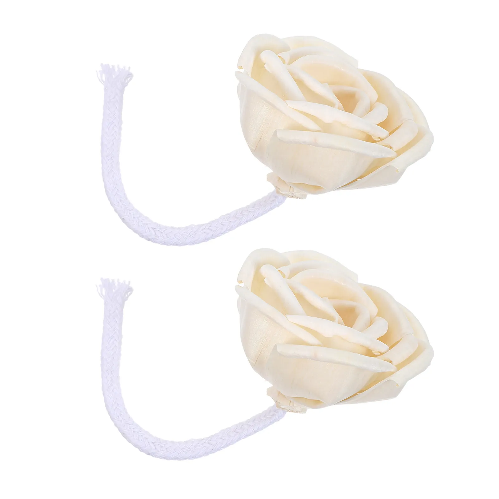 2Pcs Reed Diffuser Rose Flower Head Cotton String Essential Oil Aroma Stick Flameless Scent Diffuser for Bedroom Office Bathroom