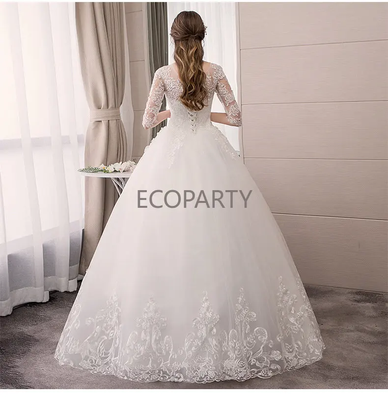 Abiti da sposa abito lunghezza pavimento Applique Vintage mezze maniche abiti da sposa da sposa dalla cina turchia Istanbul abito bianco