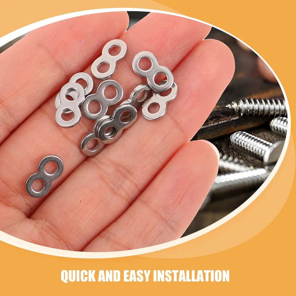 50Pcs Stainless Steel 8 Shaped Table Top Fastener Clips Desktop Connector for DIY Furniture Wood Table Rails Cabinet