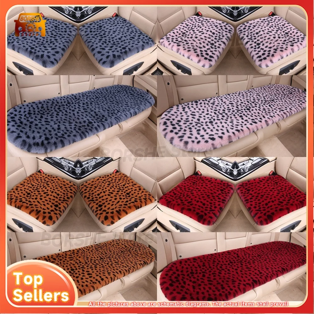 

Universal Seat CoversFox Fur Car Seat Covers Set of 3 Universal for 5 Seater Cars Plush Warm Winter Animal Print Car Seat