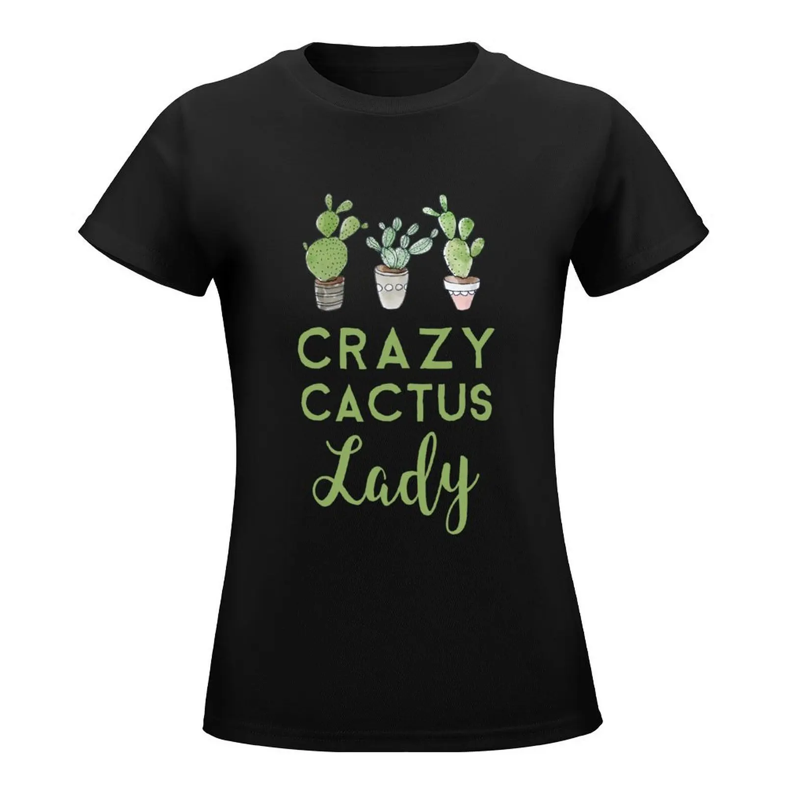 Crazy Cactus Lady, funny watercolor cacti T-Shirt shirts graphic tees lady clothes western t-shirt dress for Women