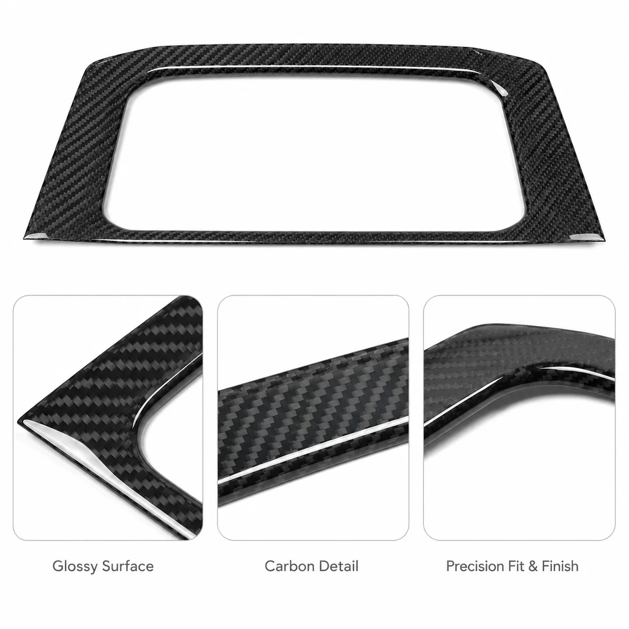 GTi gloss/matte dry carbon fiber digital speedometer cover for Volkswagen Golf 8 MK8.5 Golf R Line 2025+.
