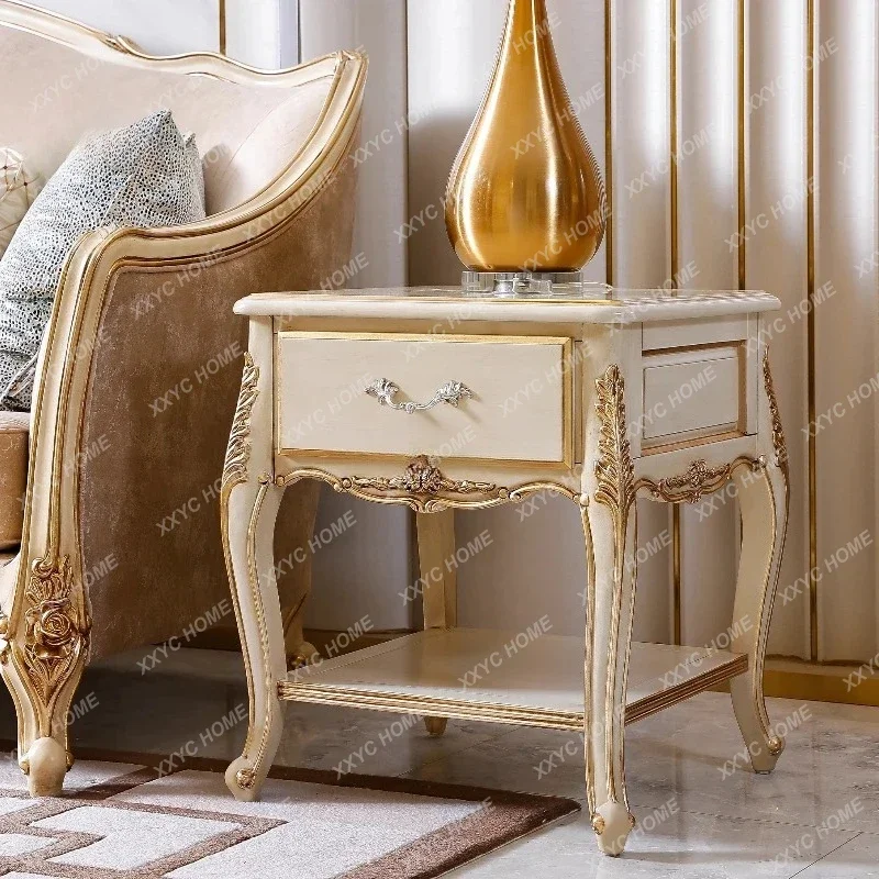 LHigh-end court retro small style living room solid wood corner few storage storage square few