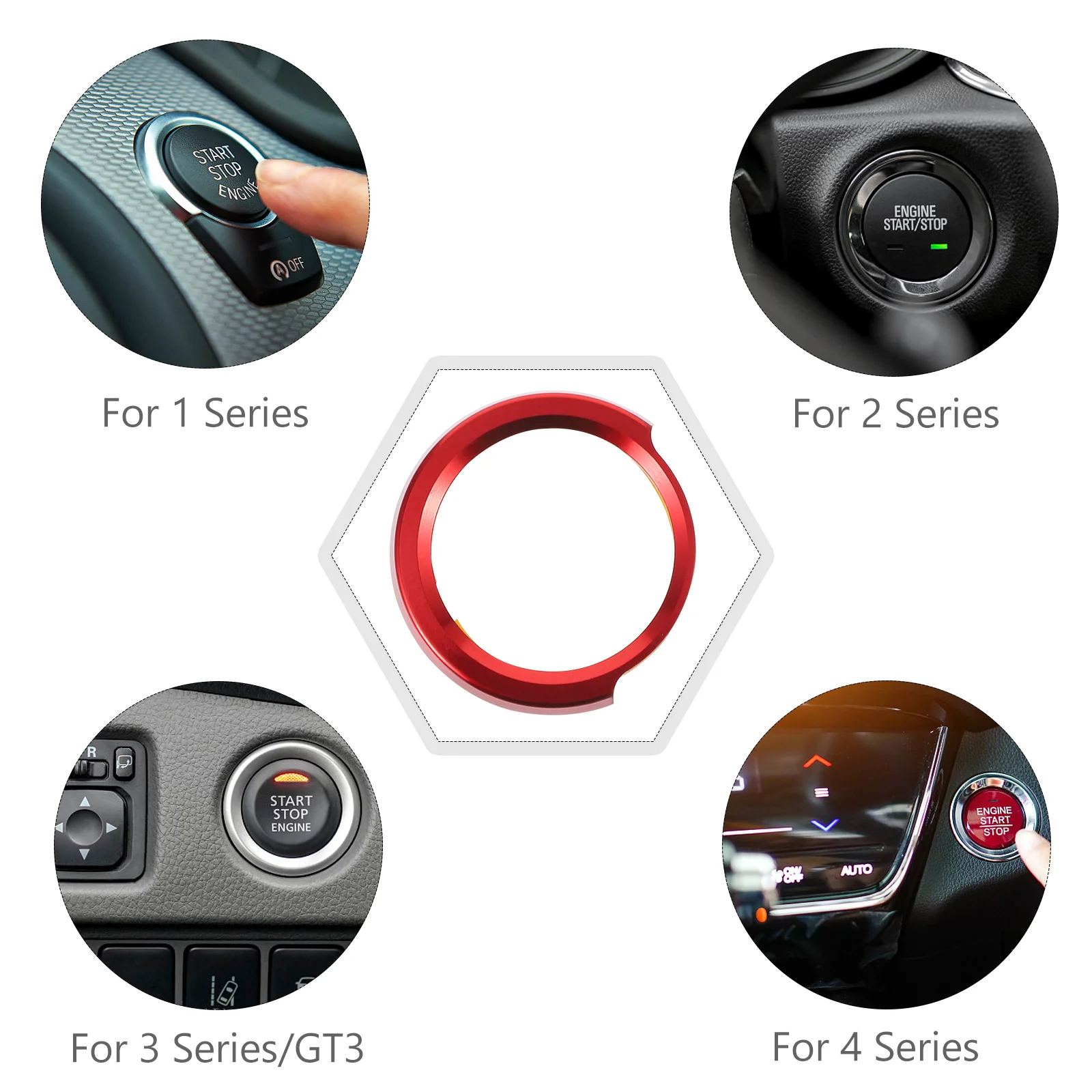 One-Click Start Decoration Car Button Cover Sticker Buttons Stickers for Cars Decorate