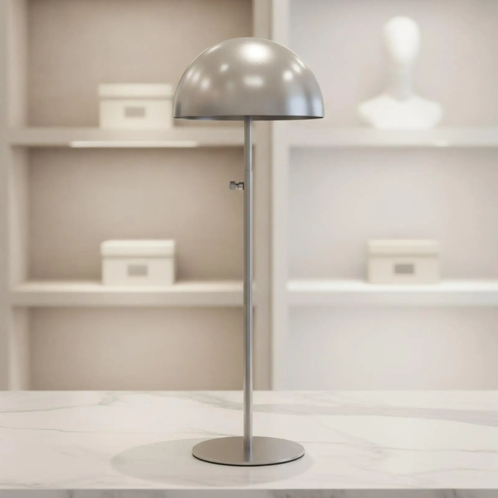 Stable Metal Hat Rack Stand for Caps and Hats with Dome Top for Store Display and Hat Storage Organizer Rack