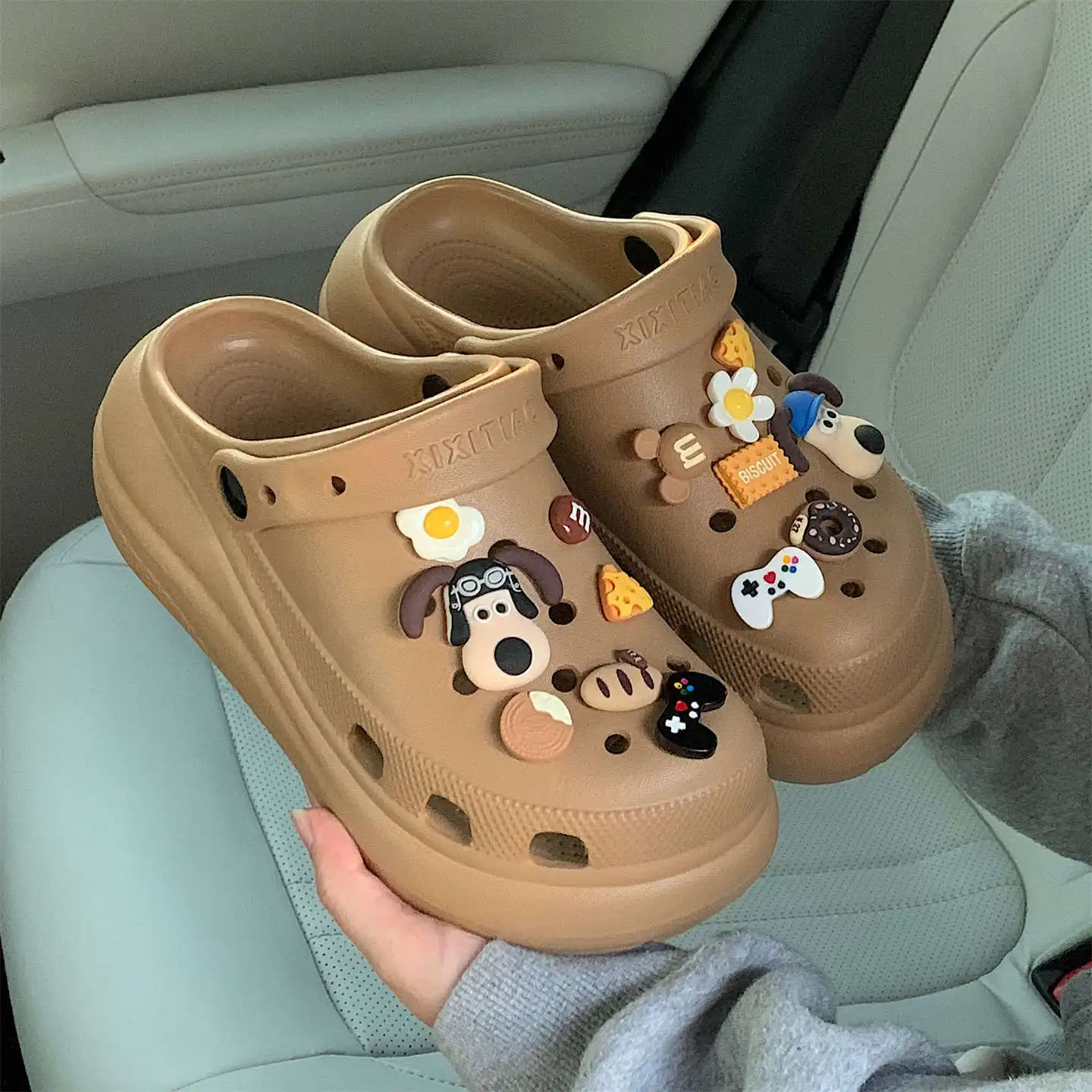 

Summer Women's Height Increasing Thick Soled Garden Shoes Indoor and Outdoor Soft Soled Soft Casual EVA Slippers