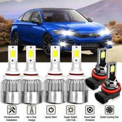 LED Headlight High Low Beam 9005 9006 H11 Fog Light Bulbs Kit For Honda Civic 2006 2007 2008 2009 2010 2011 2012 2013 2014 2015