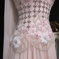Sharon Said Elegant One Shoulder A Line Evening Dress with Cape 3D Flowers Crystal Beaded Formal Party Gowns SS285 Customized - Image 6