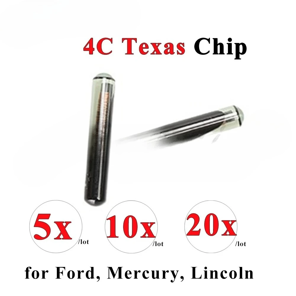 

Big Glass Chip ID 4C Texas Car Key Transponder Chip for Ford Mercury Lincoln Mazda Toyota Aftermarket