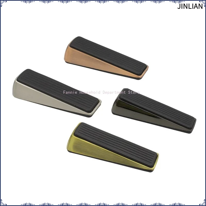 Nail-free Zinc Alloy Door Wedge Stop Door Stopper Rubber Hidden  Holders Bronze Gold Black Bright Chrome  Hardware