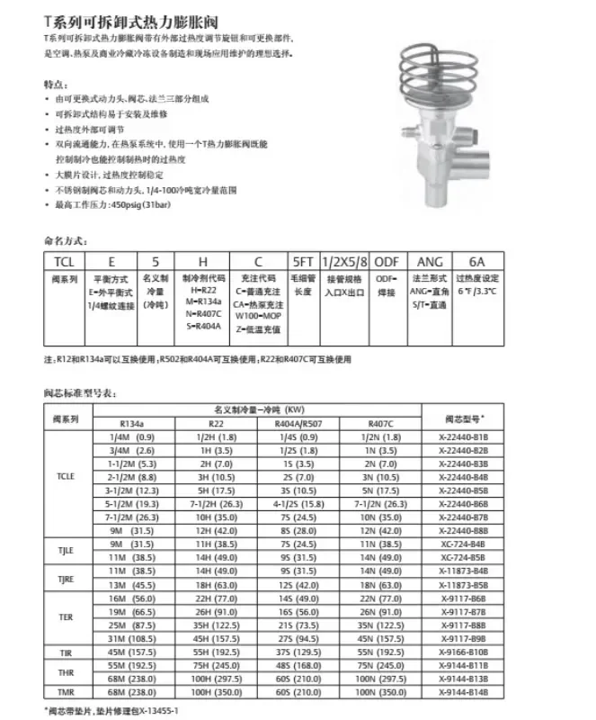 Expansion valve power head temperature sensor XB-1019MC-1B XB-1019MW55-1B 2B R134A