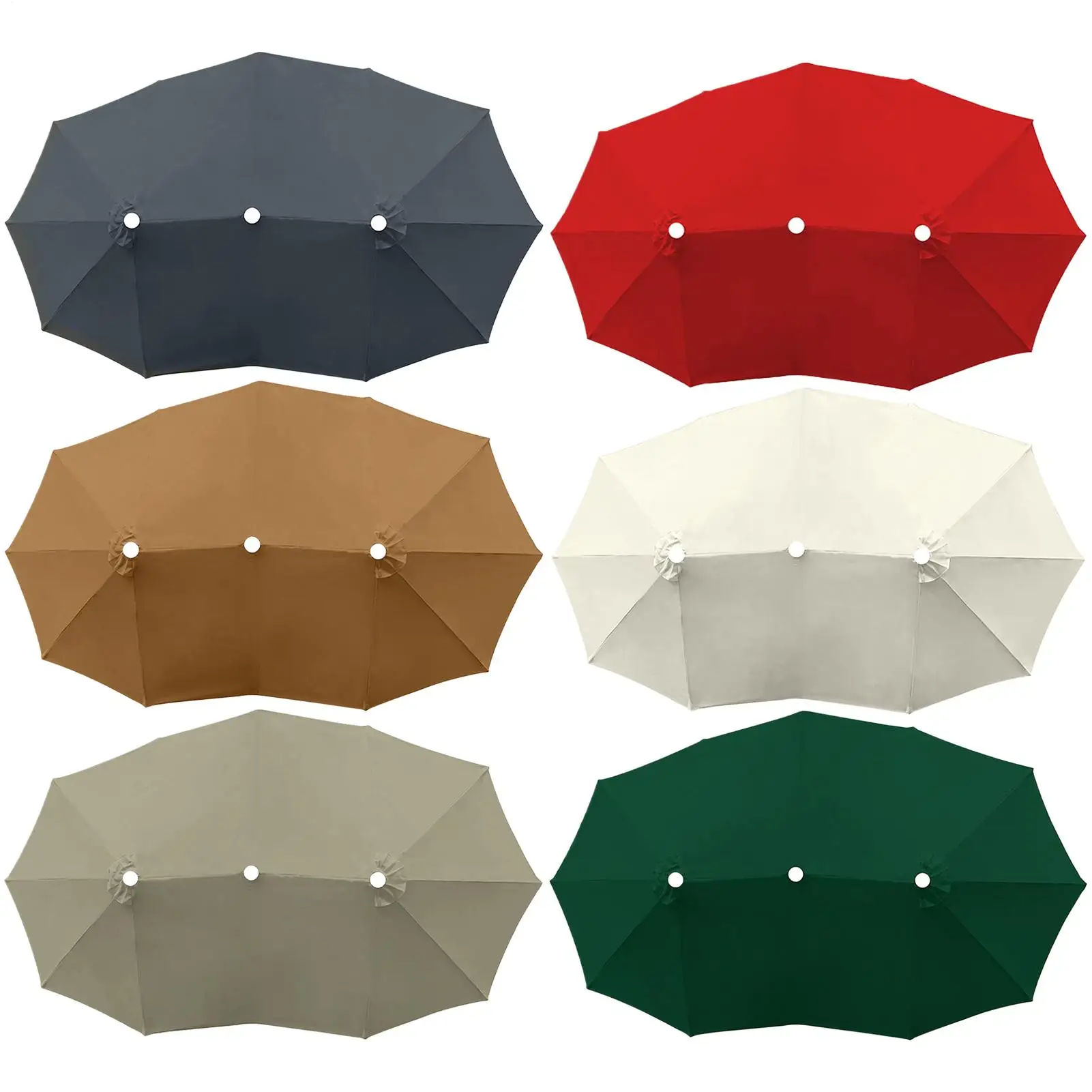 Umbrella Canopy Replacement 12 Ribs 8.86ft Waterproof UPF30+ Triple Parasol Top Cover Courtyard Umbrella Surface Replacement