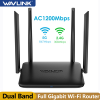 WAVLINK AC1200 Wireless Dual Band Router 2.4GHz 5GHz Full Gigabit WiFi Router For Home&Gaming 10/100/1000Mbps WAN/LAN Port IPV6