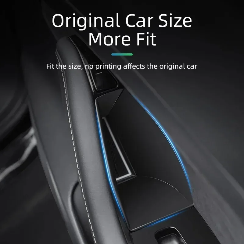 ABS Flocado Porta Handle Caixa de armazenamento, Organizador do braço, dianteiro e traseiro, Acessórios Interior do carro, Tesla Model 3 Y