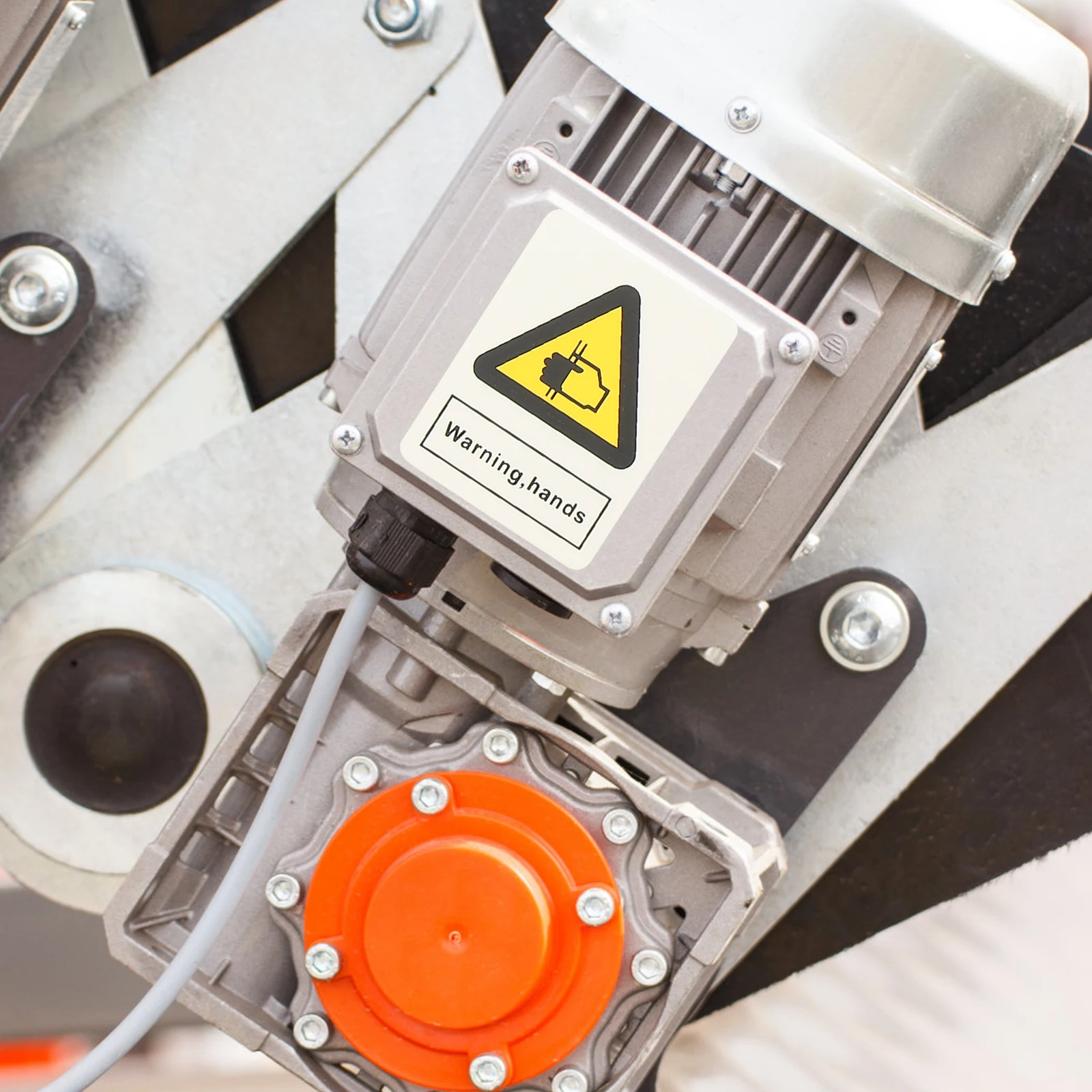 5 قطعة ملصقات تحذيرية لسحق اليد طويلة الأمد PP ورق اصطناعي تصميم بسيط ملصقات تحذير للاستخدام العملي