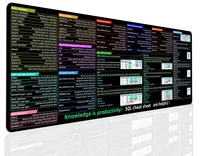 Alfombrilla de ratón con teclas de acceso directo grandes para oficina SQL, alfombrilla de escritorio, hoja de trucos, alfombrilla para ratón, usuarios de oficina, Software antideslizante, alfombrilla de escritorio para ingenieros