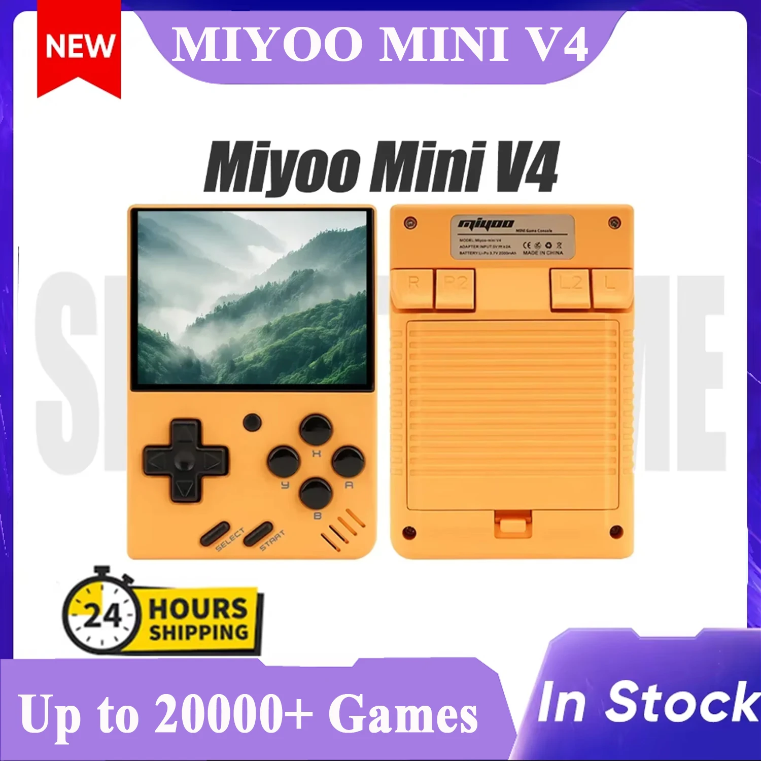 

Miyoo Mini V4 Consoles Handheld Game Console Players 2.8'' IPS OCA Portable Video Game 2000mAh Linux System Retro Game Console
