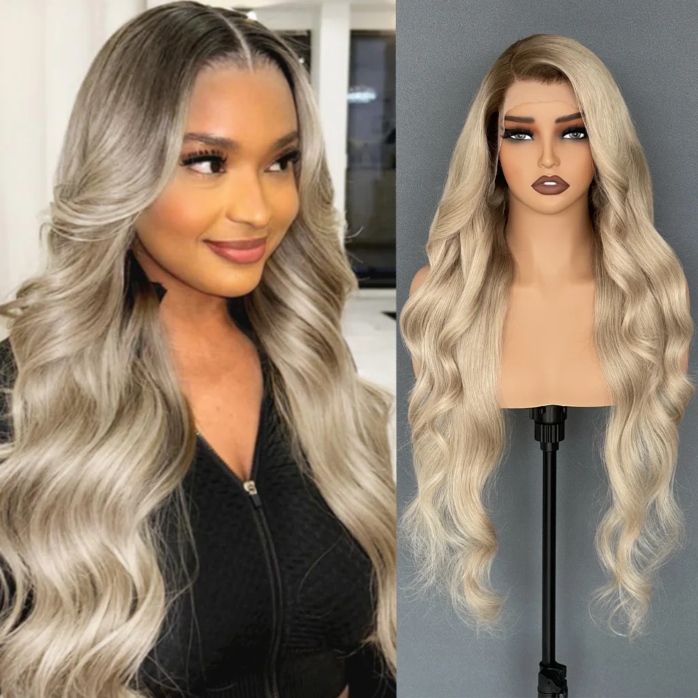 

Ombre Highlight Ash Blonde Lace Front Wigs Human Hair Body Wave Wigs 13x4 Ombre Ash Blonde Lace Front Wig Human Hair For Women