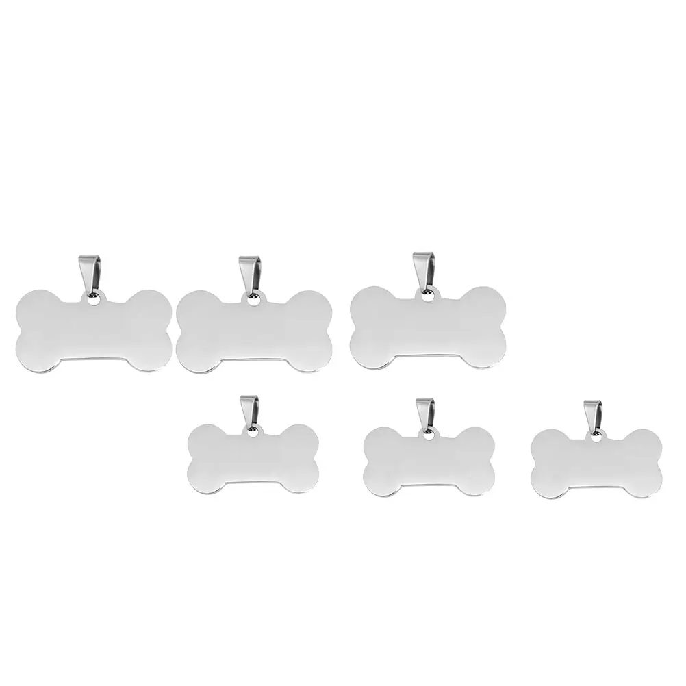 

6 Pcs Personalized Stainless Steel Dog Tag Pendant Silver Stamping Tags Key Chain Blank