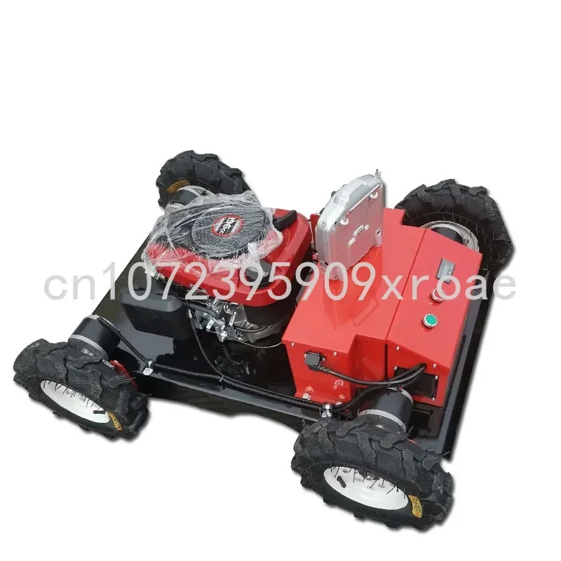 Four-wheel Drive Wireless Remote Control Lawn Mower, Oil-electric Hybrid Orchard Lawn Weeder, Agricultural Robot Lawn Mower