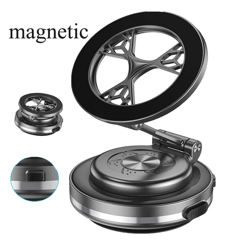 

360 ° Вращающийся вакуумный адсорбционный автомобильный магнитный держатель для мобильного телефона, регулируемый складной кронштейн на присоске для Iphone 1615141312
