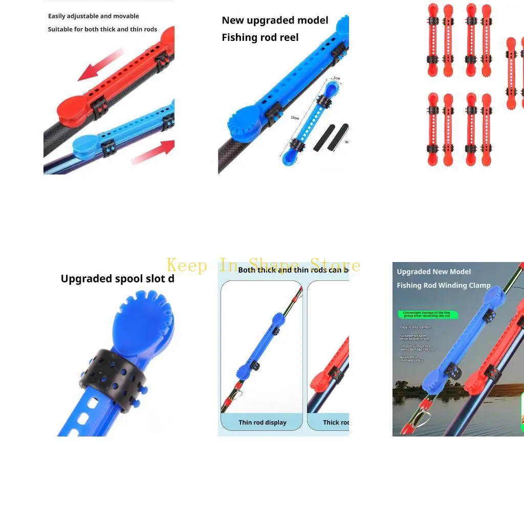 U1JC Manual Fishing Line Management Accessory for Rod Setups, Plastic Clip-On Organizers, 10 Pack for Anglers Daily Use