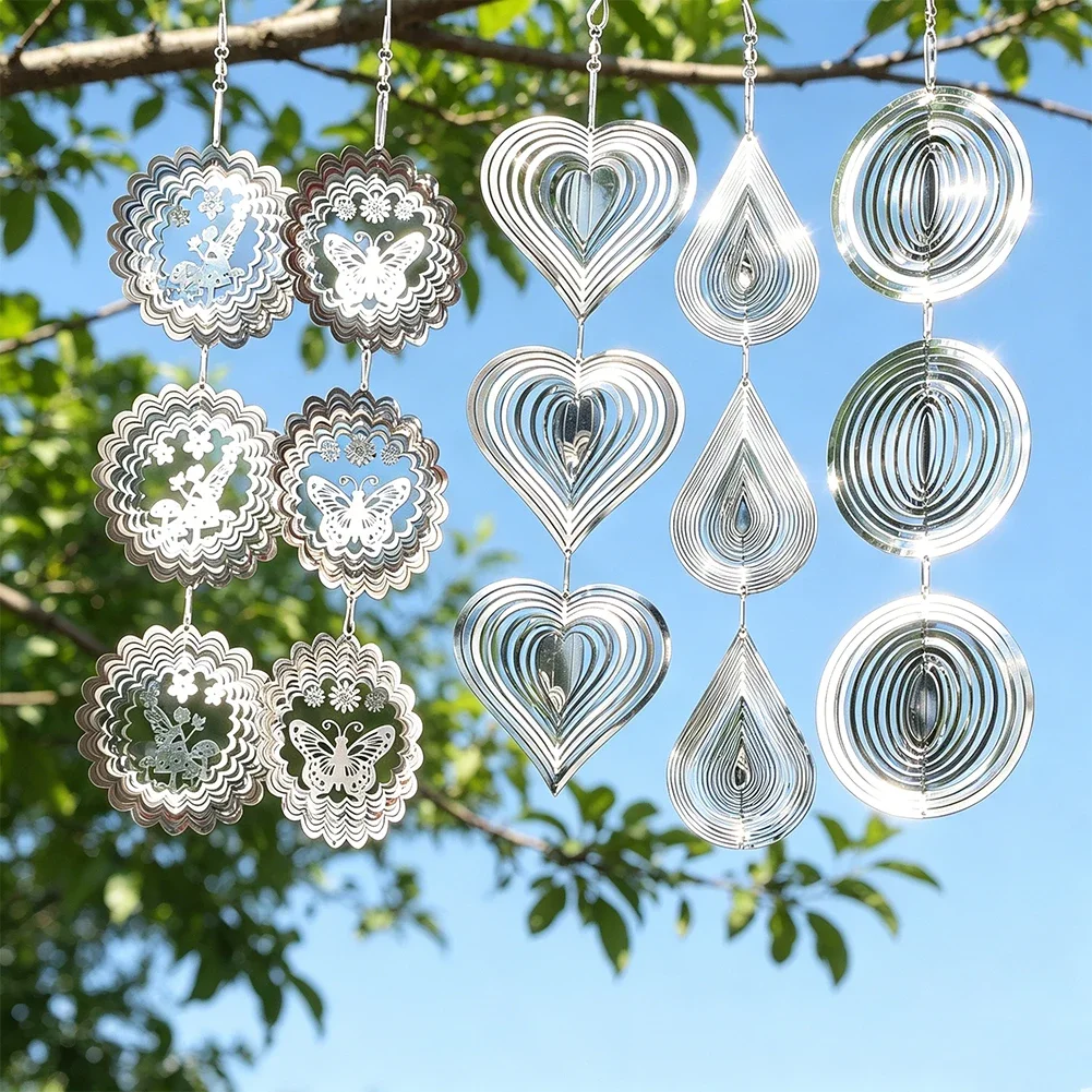 Suncatcher Wind Spinner Hanging Relaxing Kinetic Wind Sculptures Stress Relief Visual Art Fairy Garden Yard Decor Bird Deterrent