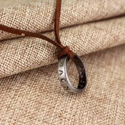 Movie Game Uncharted 4 Necklace Nathan Drake Cosplay Ring Leather Code Ancient Vintage Pendant Jewelry Prop