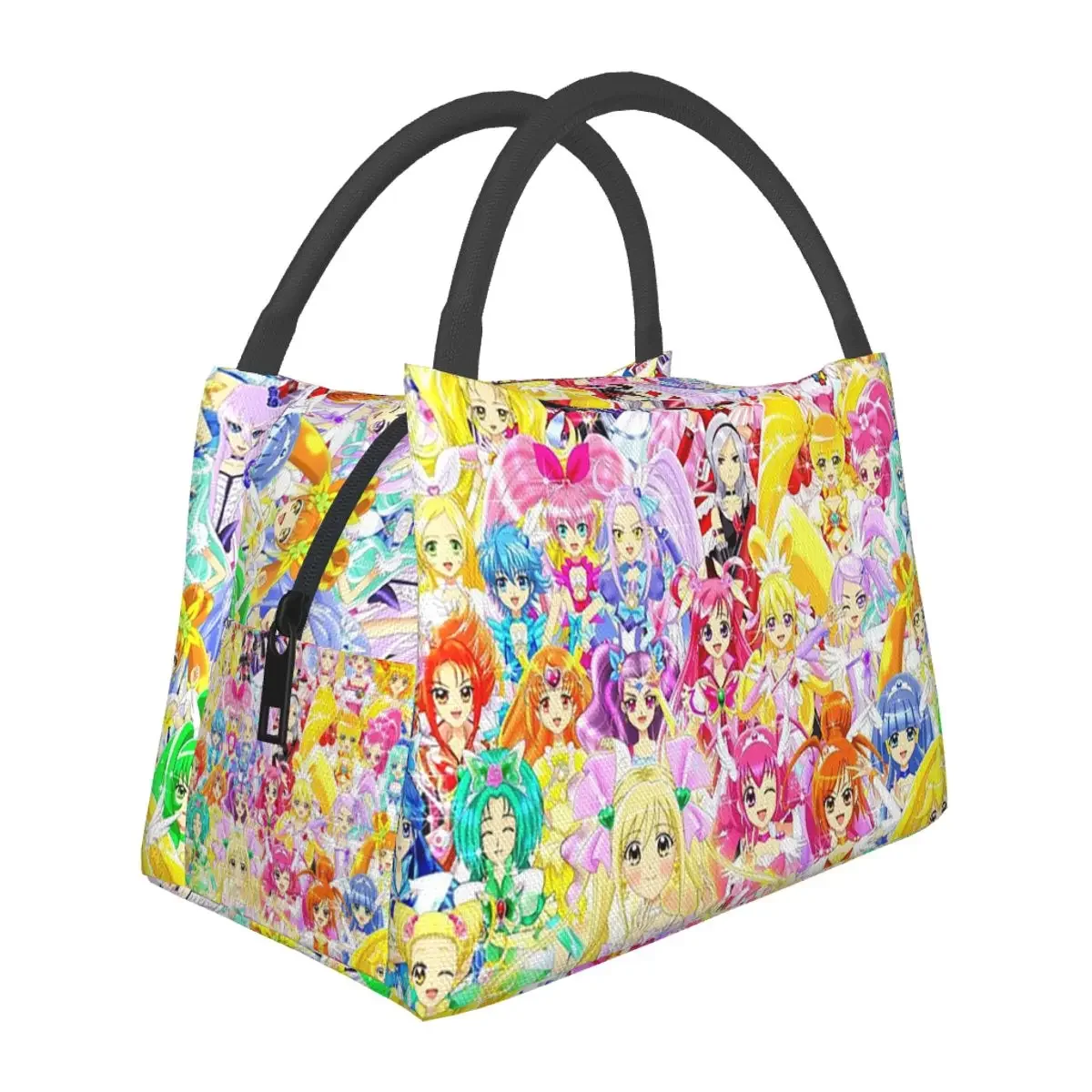 Smile Precure Lunch Bags Insulated Bento Box Waterproof Lunch Tote Picnic Bags Cooler Thermal Bag for Woman Student School