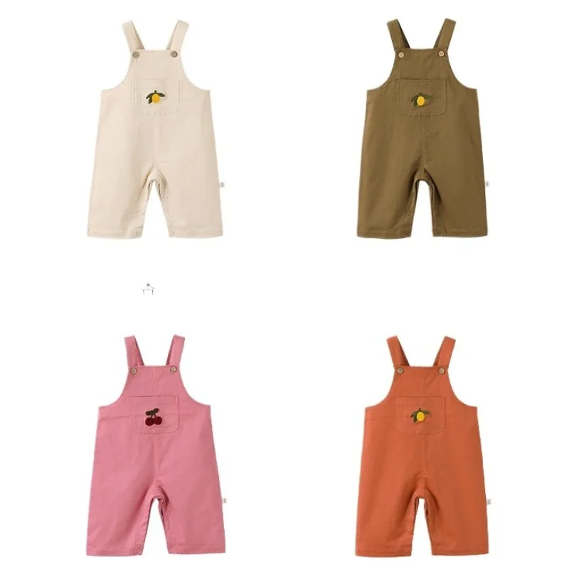 Infant Baby Overalls 2026 New Baby Boys and Girls Embroidered Jumpsuit Children's Cotton Jumpsuit