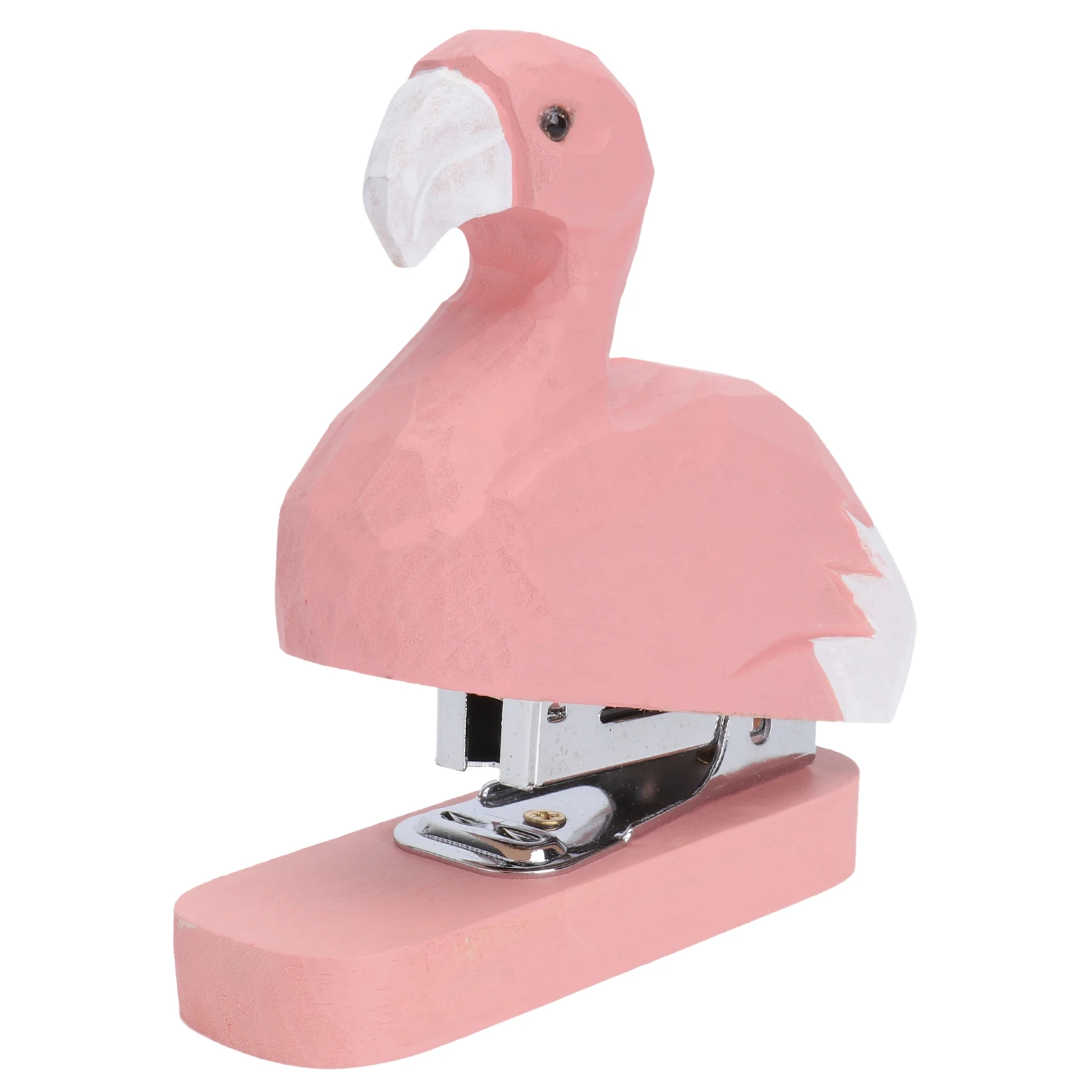 

Mini Flamingo Shape Portable Stapler Wooden Creative Book Sewer Manual Stapling Machine For School Office Home Student