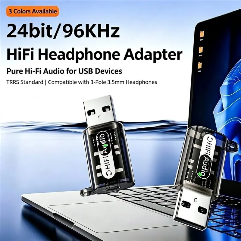 ABFN-USB A To 3.5Mm Audio Adapter 2 In 1 Headphone Microphone Converter External Sound Card For Laptop PC Speaker Light Black