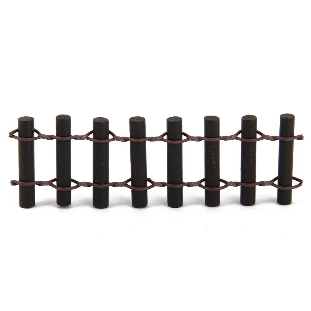 

3.94inch Resin Coffee Color Mini Log for Terrarium Moss Micro Landscape Bonsai DIY Garden Decorative Picket Fence Fence Garden
