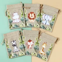 Jungle Safari Animal Party Gift Bags Cookie Snack Candy Package Birthday Party Decorations For Kids Baby Shower Party Supplies