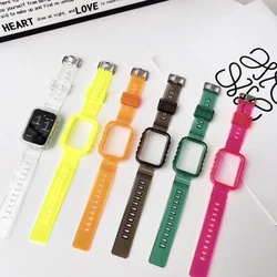 Silicone Strap+Case for Xiaomi Mi Band 7 8 Pro Transparent Bracelet Soft TPU Wristband Replacement Belt Smart Watch Accessories