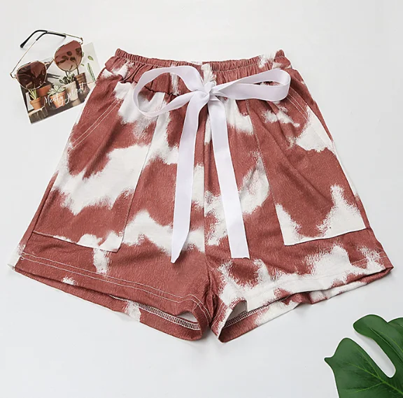 Women's casual loose tie dye shorts for summer 2025 new women's clothing