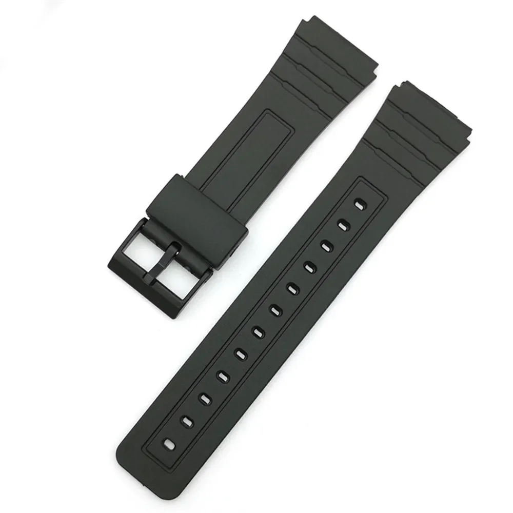 12/14/16/18/20/22mm Resin Silicone Strap Universal Black PU Watch Band for Casio F-91W F-84 F-105/108 A-158/168 AE-1200/1300