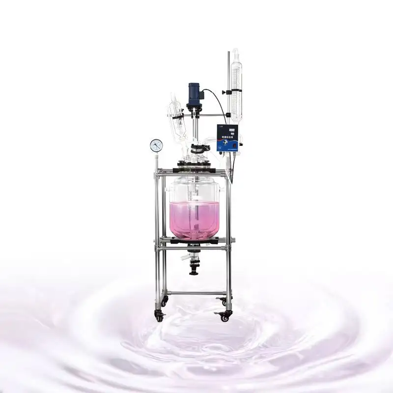Custom Made 1L 2L 5L 10L 20L 50L 100L Lab Chemical Stirrer Double And Three Layer Glass Reactor