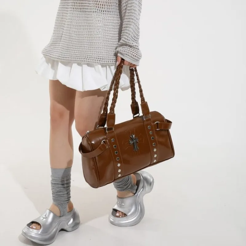 Bolsa de ombro feminina elegante – bolsa crossbody com design retrô vintage para uso diário, item quente essencial de viagem da moda