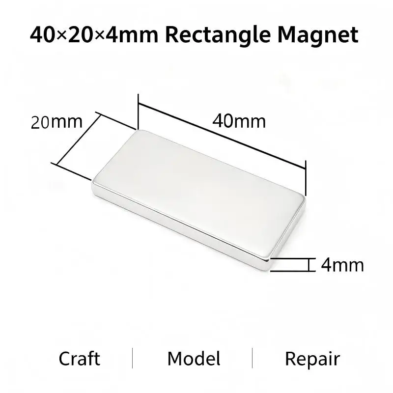5~15PCS 40x20x4mm N35 Rectangular Block NdFeB Magnet Permanent Neodymium Magnet For Industrial DIY Craft Hardware 40*20*4