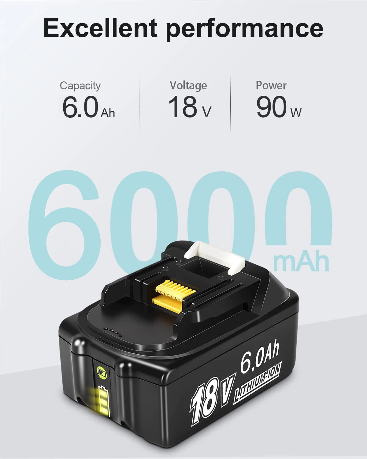 18V 6.0Ah Powerful Replacement For Makita Compatible Makita Battery BL1860 BL1850B BL1830 Series Battery Replacement Battery