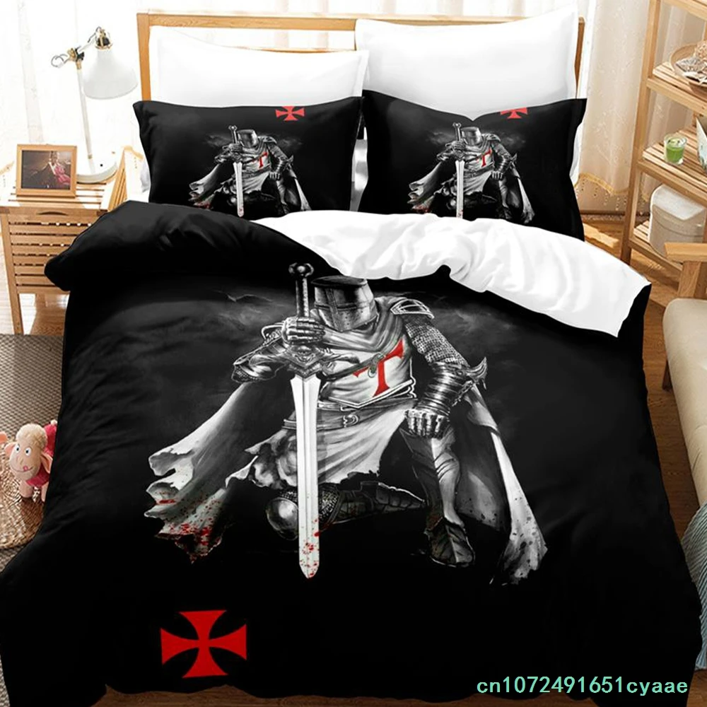 2023 Christian Knights Templar Bedding Set Single Twin Full Queen King Size Bed Set Aldult Bedroom Duvetcover Sets Parure De Lit