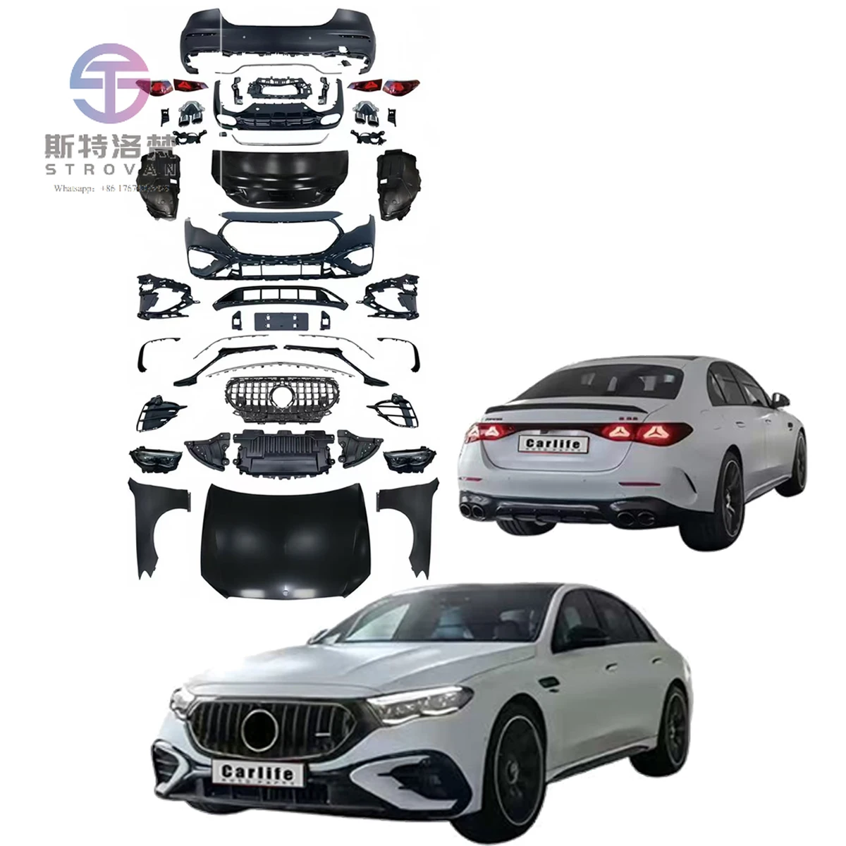New Arrival Bumpers Body Kit for E Class W213 2016-2019 Modified to 2025 W214 E53 Model.