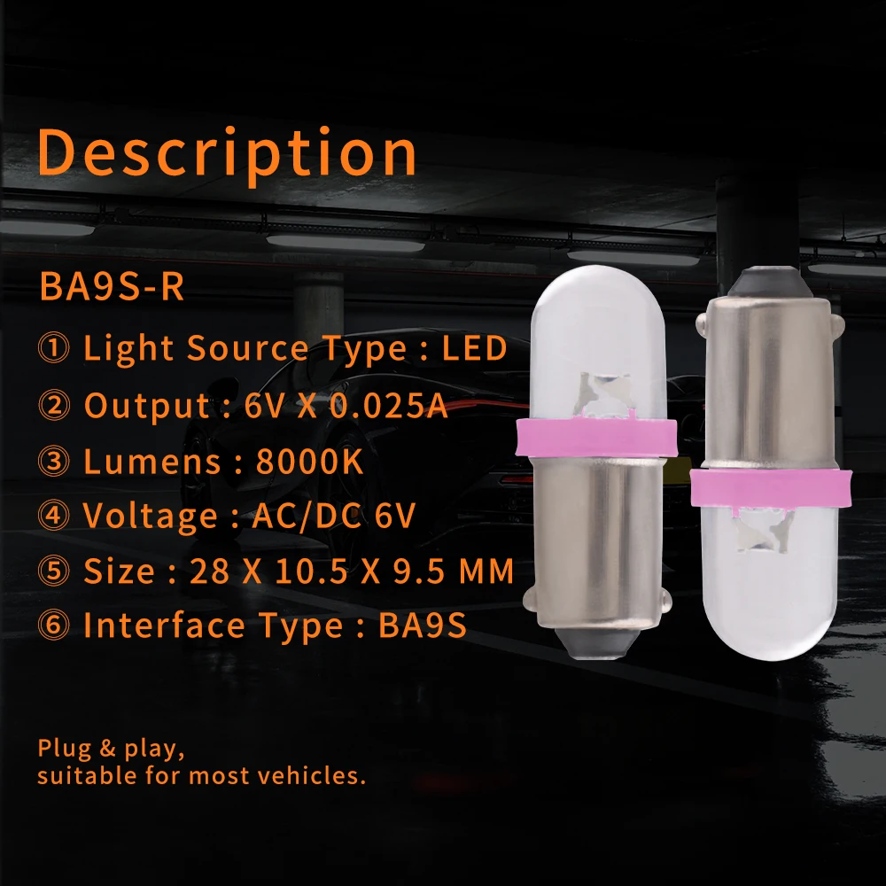 10 قطعة 6 فولت 6.3 فولت التيار المتناوب تيار مستمر غير قطبية BA9S T4W T11 LED ضوء لمبة 53 57 1895 1891 64111 لآلة الكرة والدبابيس برتقالي الجليد الأزرق الأبيض الدافئ #5