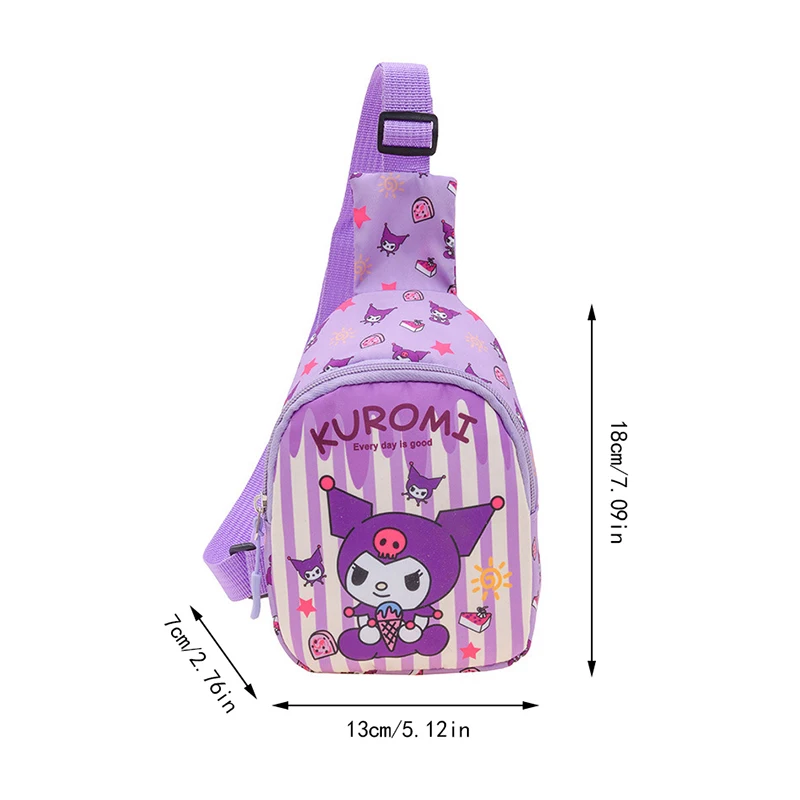 Cartoon Sanrio Crossbody Bag Cinnamoroll Handbag Children Travel Chest Bag Kuromi Shoulder Messenger Hello Kitty Things Gift Toy