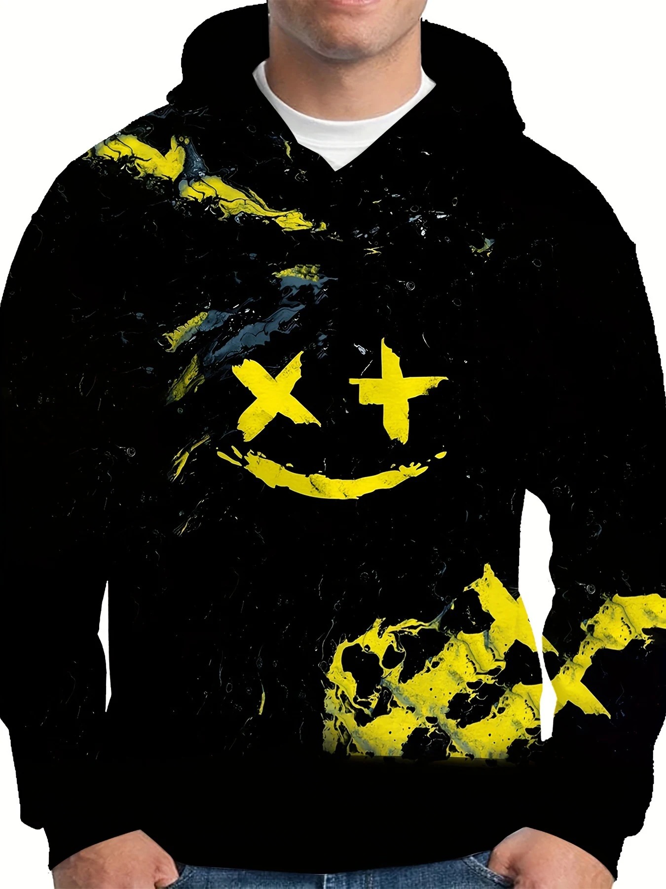 جديد وصول شخصية هوديس الشيطان ابتسامة ثلاثية الأبعاد مطبوعة البلوز الرجال النساء عادية المتضخم قمصان سويت شيرت بقلنسوة باردة