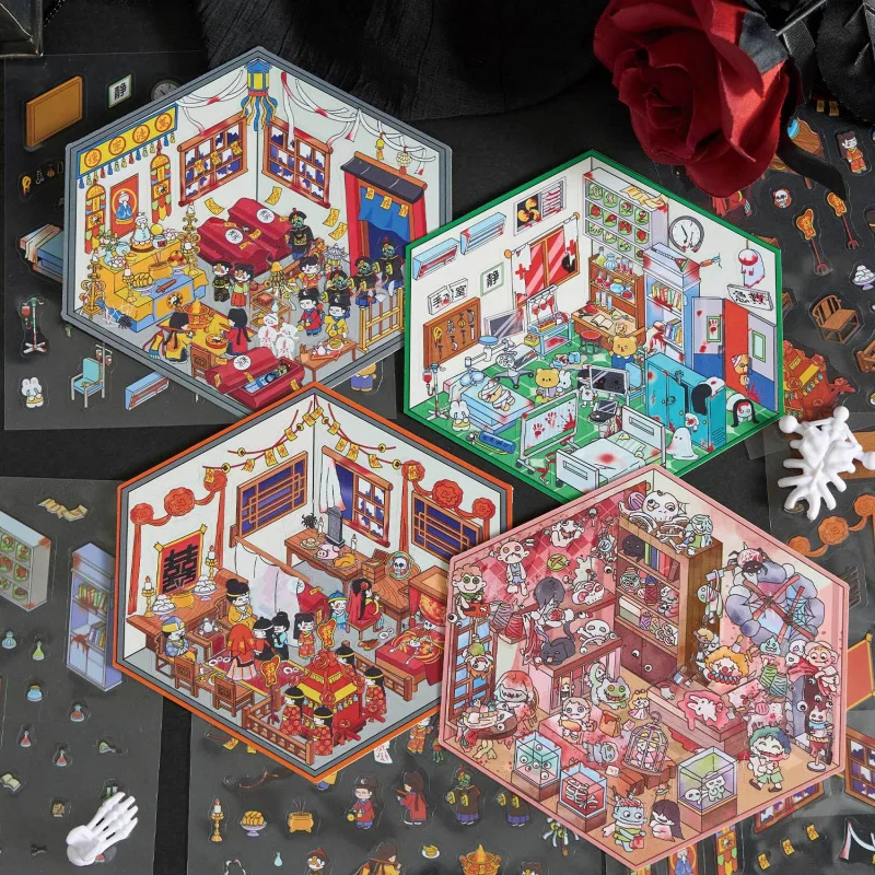 

Мини-проторошный 3D миниатюрный коттедж - наклейки для снятия стресса своими руками для скрапбуков